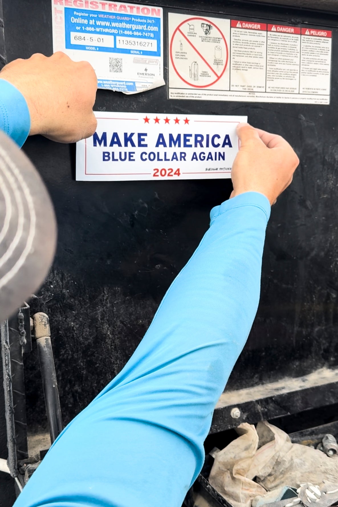 9" Bumper Sticker - Make America Blue Collar Again