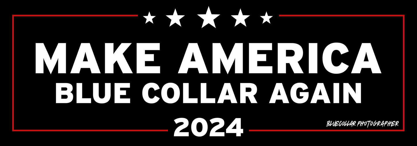 3" Black Sticker - Make America Blue Collar Again