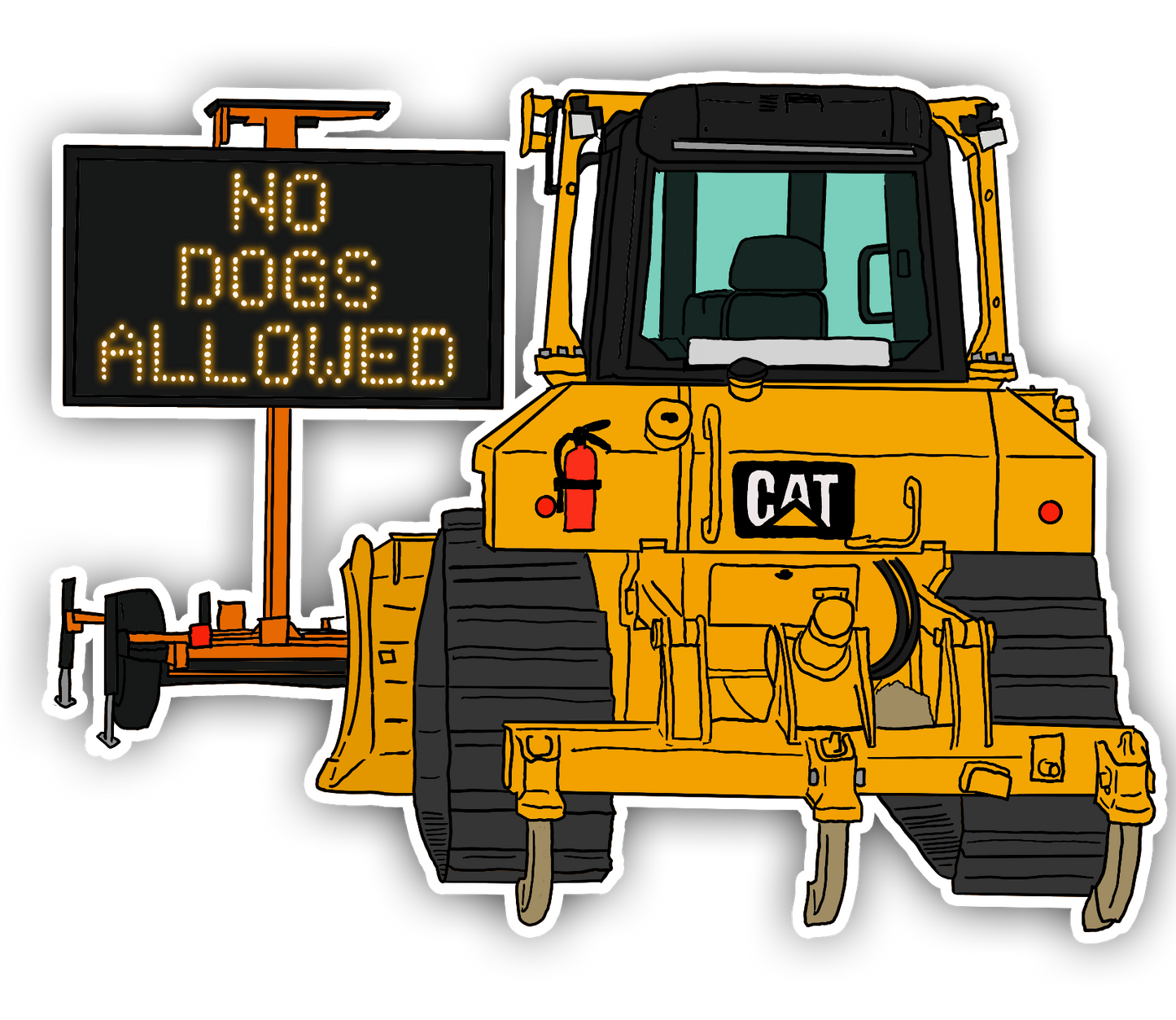 3" sticker - No Dogs Allowed