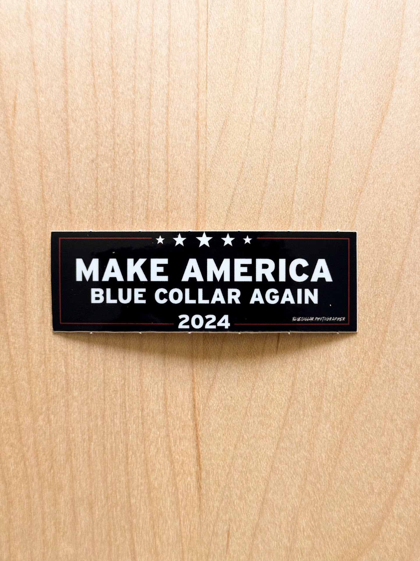 3" Black Sticker - Make America Blue Collar Again