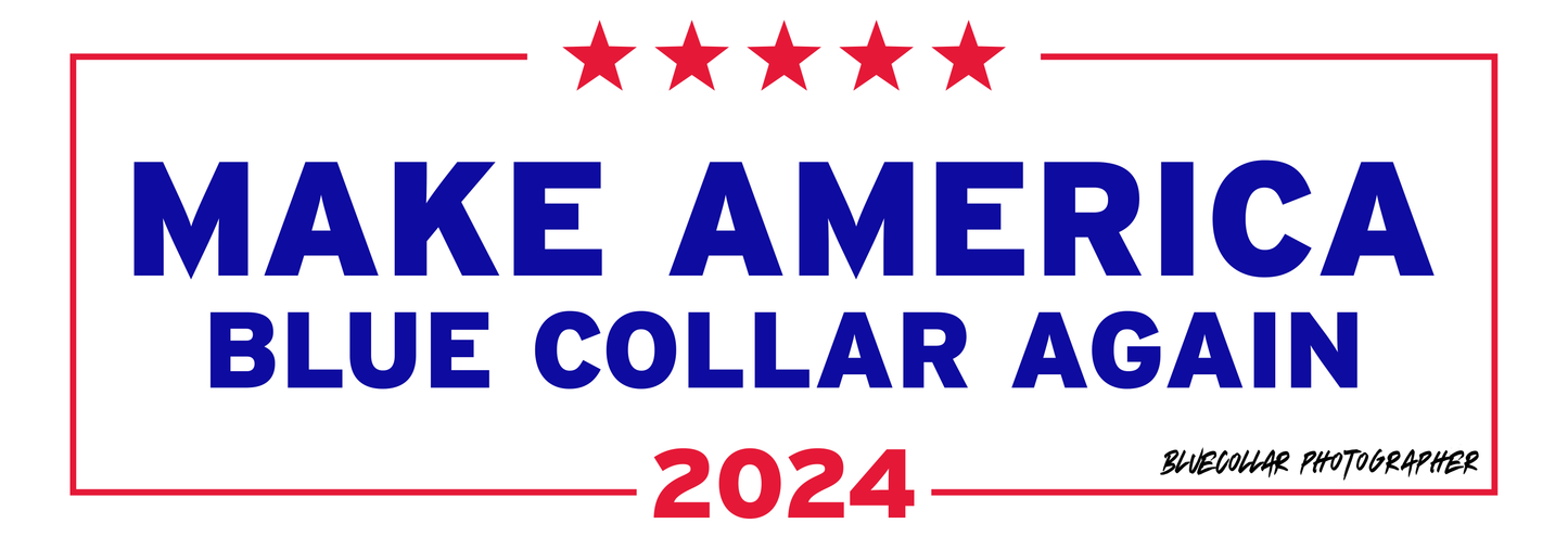 3" White Sticker - Make America Blue Collar Again